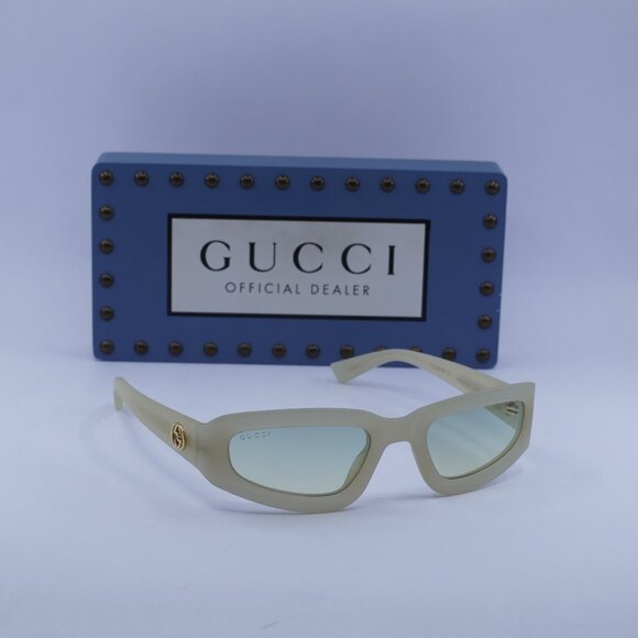 Gucci GG1787S 005 Cat Eye Sunglasses - Light Yellow/Grey to Brown - Picture 1 of 12
